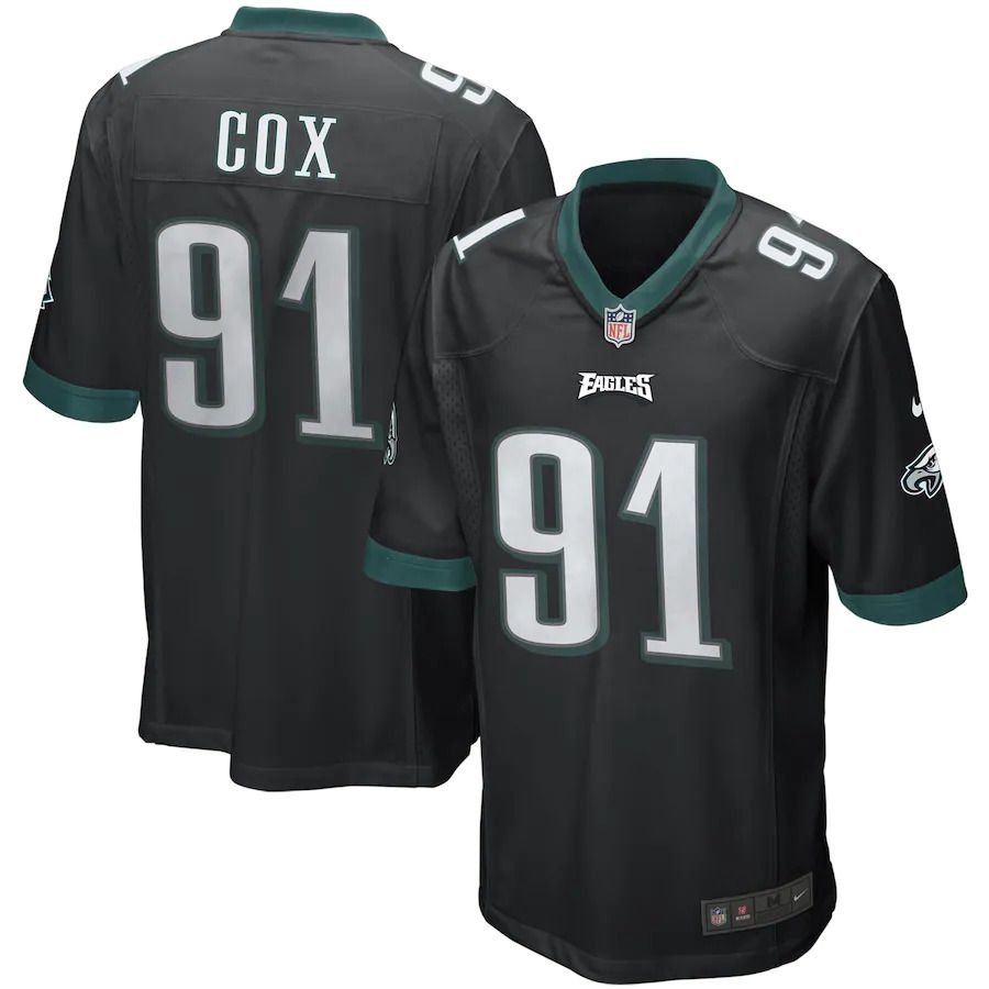 Men Philadelphia Eagles 91 Fletcher Cox Nike Black Game NFL Jersey